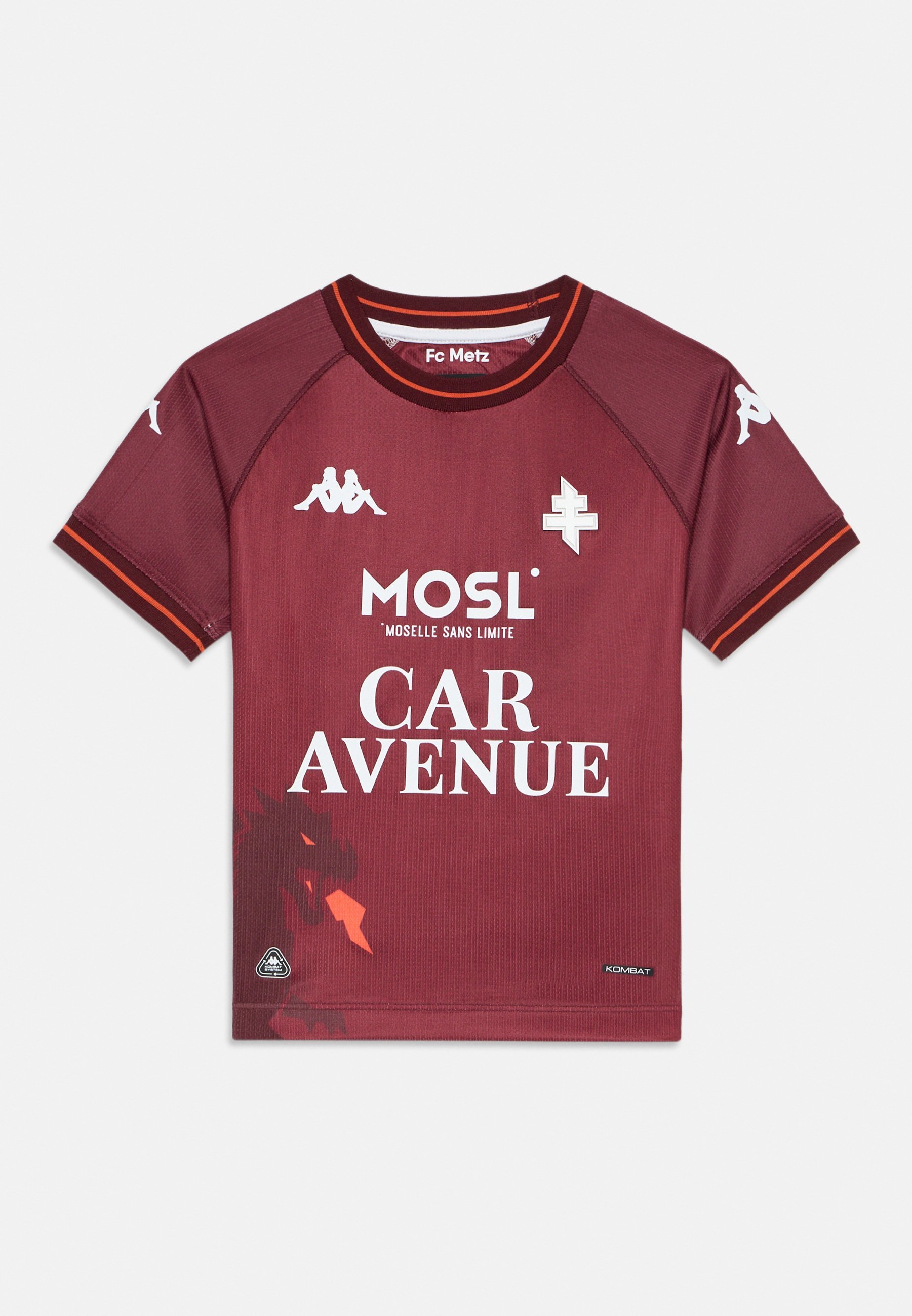 Kappa KOMBAT METZUNISEX - Voetbalshirt - granaatrood/oranje vlam