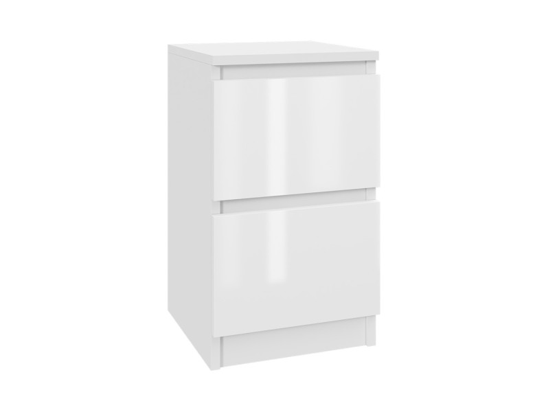 Szafka nocna BIAŁA LAKIER - stolik 30 cm - 2 Szuflady