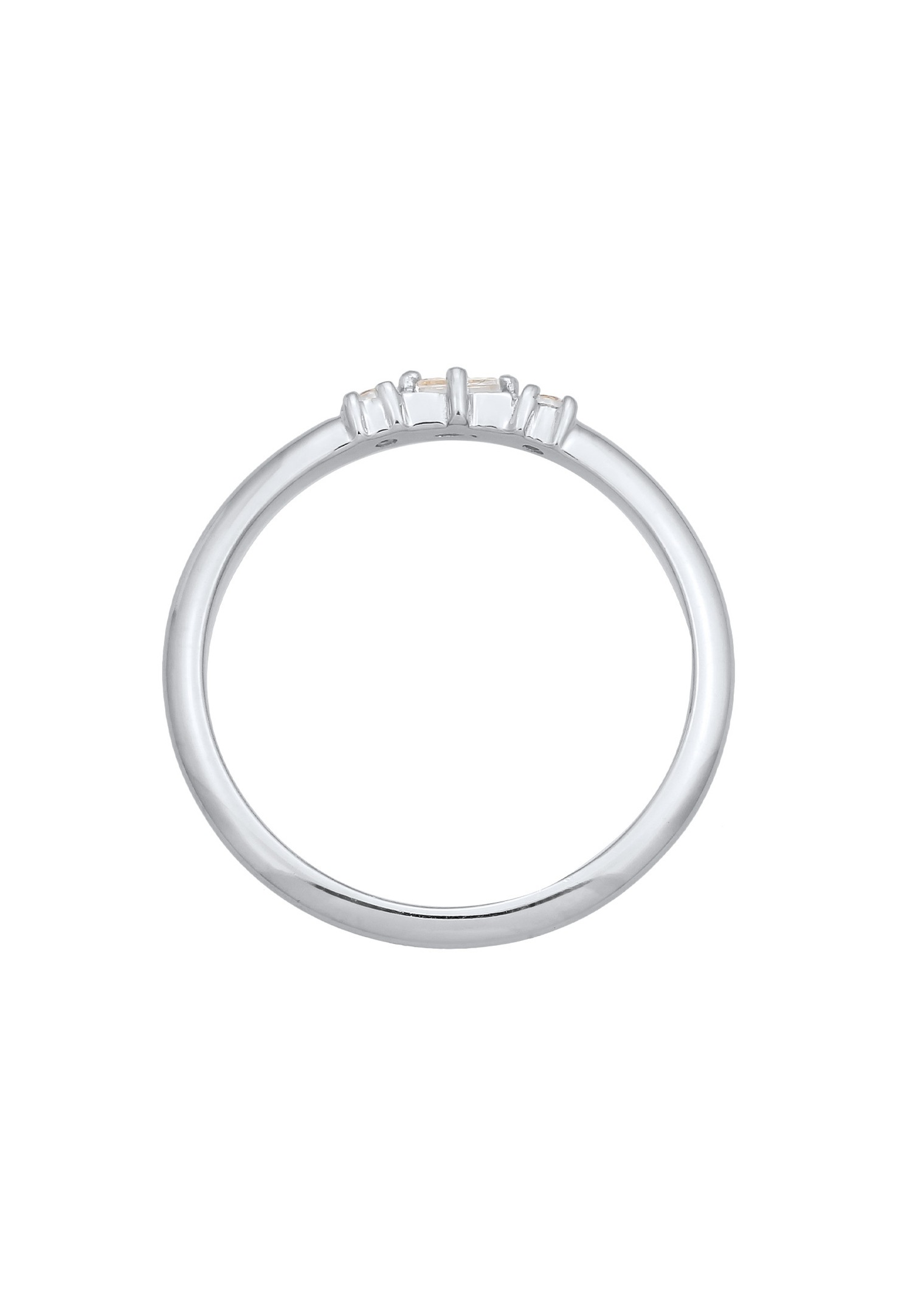 Elli DIAMONDS Femmes Bague de fiançailles rectangle filigrane avec Topaze et diamant (0.03 ct) en Argent Sterling 925