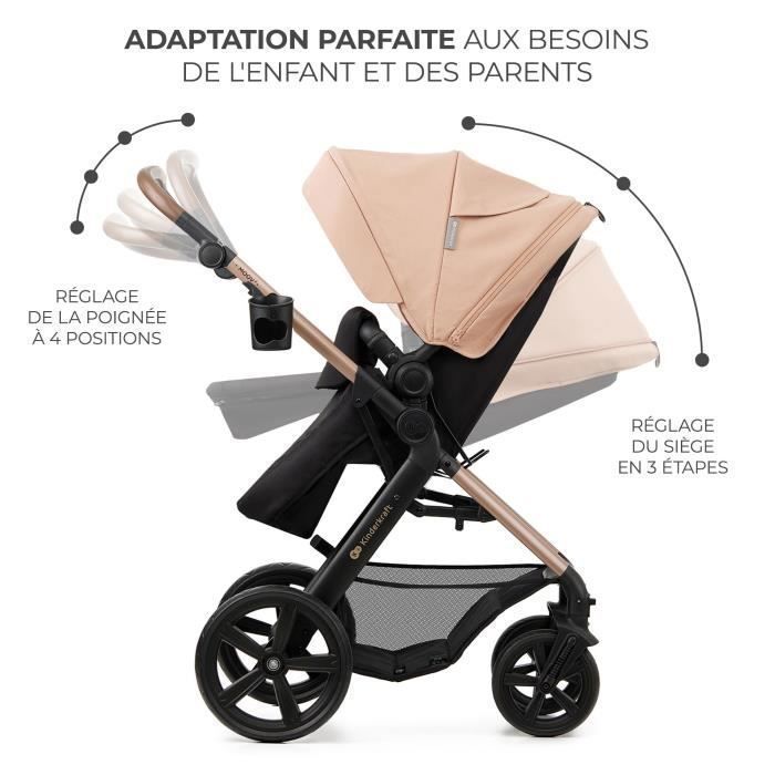 Poussette combinée Kinderkraft MOOV 2 3 en 1 Sand Beige
