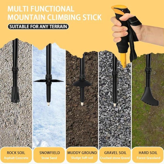 Bastones de senderismo telescópicos plegables | Bastones de marcha nórdica para hombre y mujer | Bastones de trekking ultraligeros