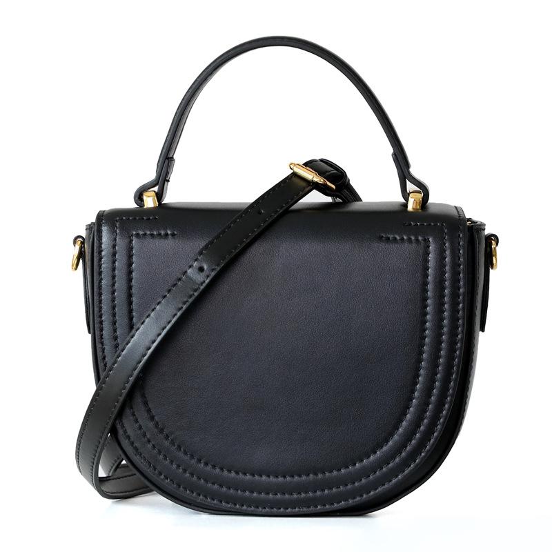 Sacs bandoulière décontractés pour femmes, en cuir véritable, sacs à main semi-circulaires de luxe, de créateurs