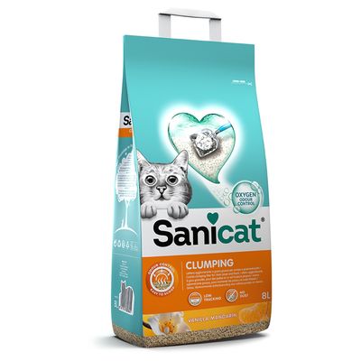 Άμμος για γάτες Sanicat Vanilla Mandarin Clumping
