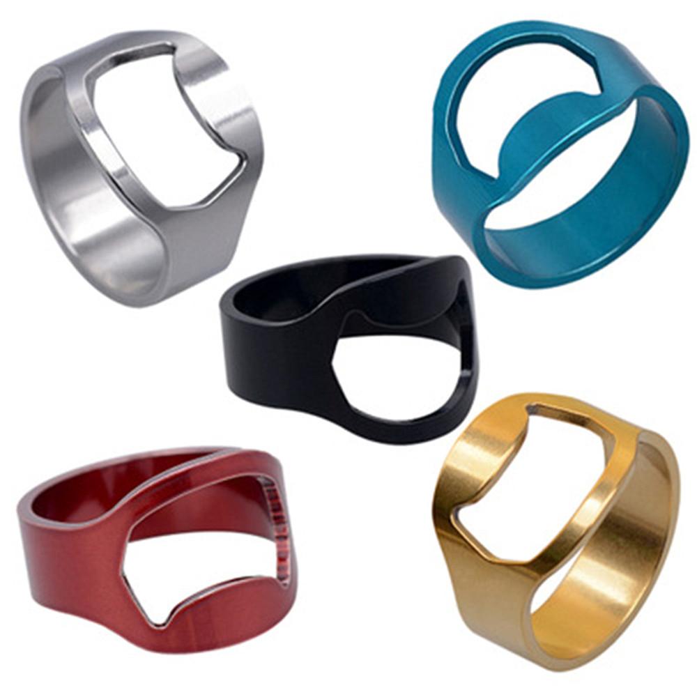 Ouvre-bouteille multifonction en acier inoxydable coloré en forme d'anneau, diamètre 22 mm, accessoire de mariage et de fête (1 pièce).