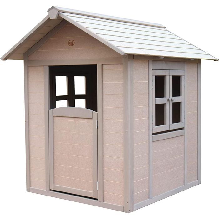 Casita de juegos infantil de madera verde Lakeside Valley de FSC y Resysta AXI - Casita de juegos para exteriores