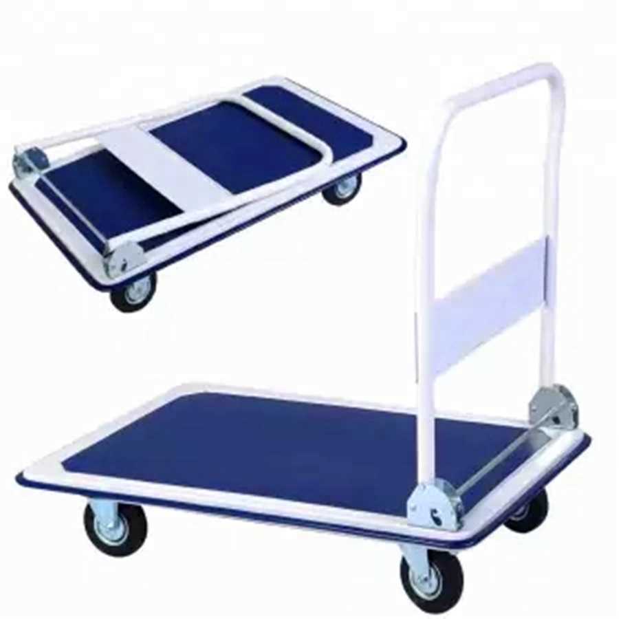 Carro de plataforma plegable de cuatro ruedas con empuje manual, con capacidad para 150 kg y 300 kg.