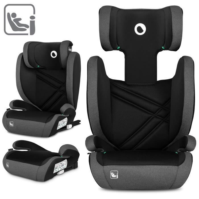 Silla de coche convertible para bebé LIONELO Hugo i-Size - ISOFIX - 100-150 cm - Grupo 2/3 - Reposacabezas regulable en altura - Negro-Gris