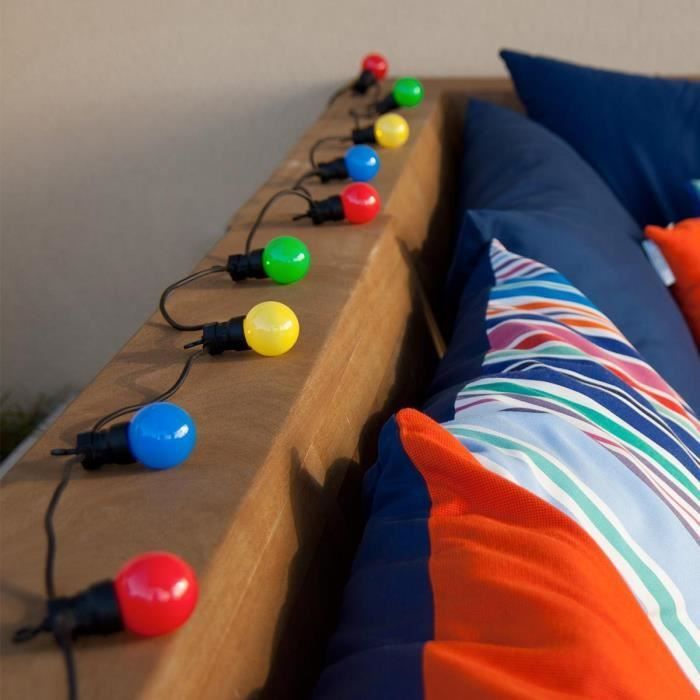 Guirnalda de luces LED para fiestas y estilo bistró - LUMISKY - Multicolor - 10 bombillas - 6,5 m