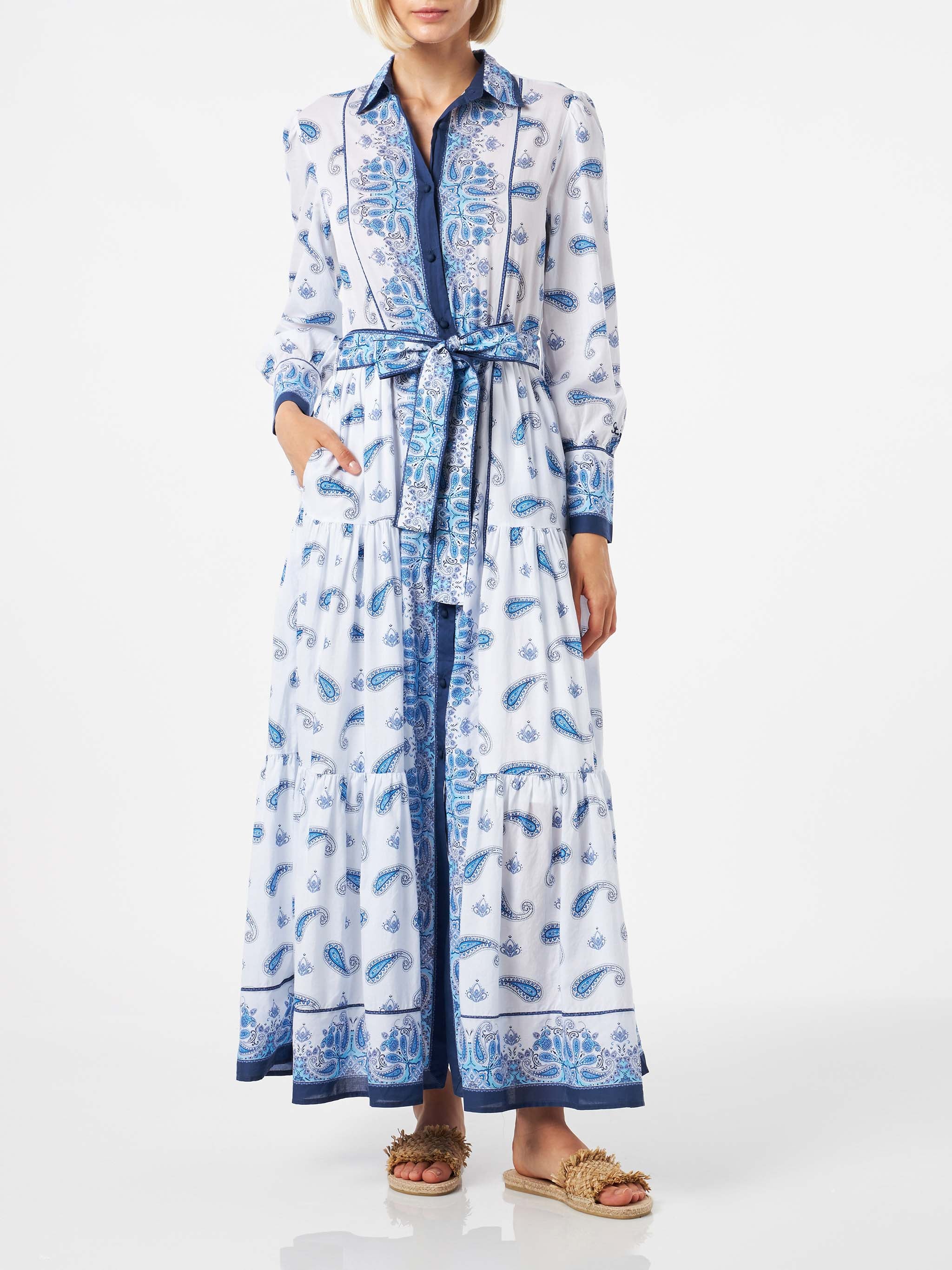 Jensen lange jurk met paisleyprint voor dames