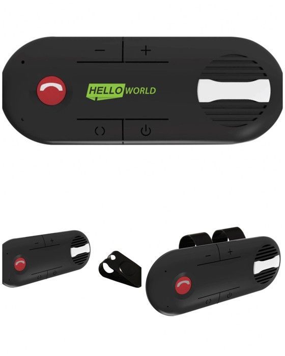 Bluetooth Hands-Free Kit - Smartphone Compatible - Black - 7h Battery Life - 10m Range - 2W Speaker