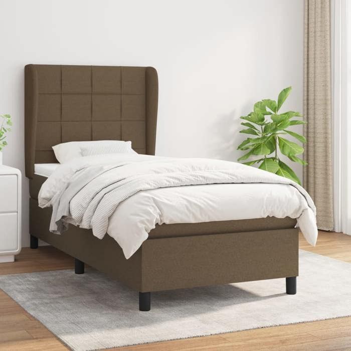 Rete a doghe con materasso - Maison Exclusive - 80x200 cm - Marrone scuro - Massimo relax