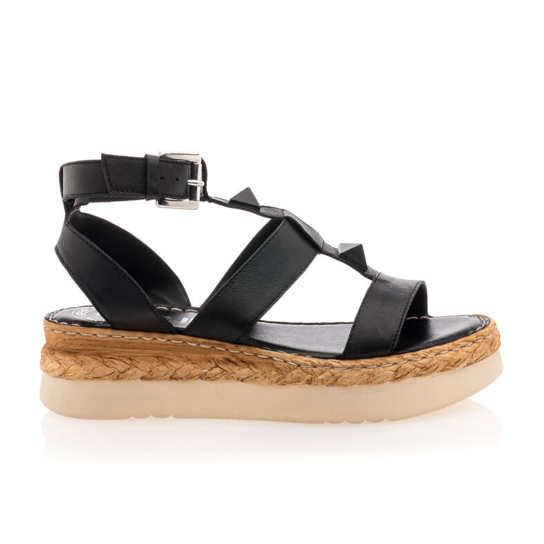 Schwarze Damensandalen / Zehenfreie Schuhe