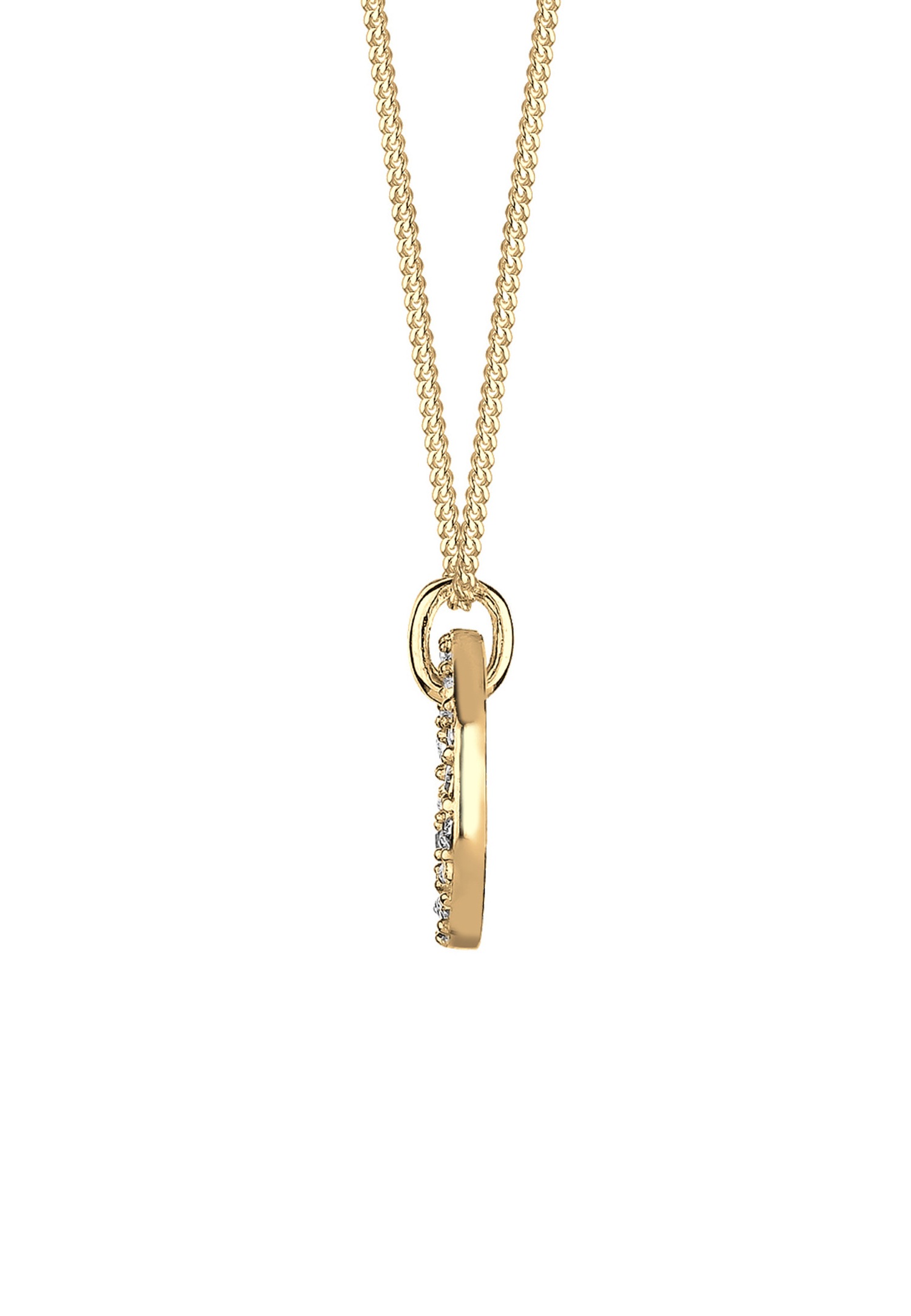 Elli Femmes Pendentif Géo Cercle avec cristaux en argent sterling 925