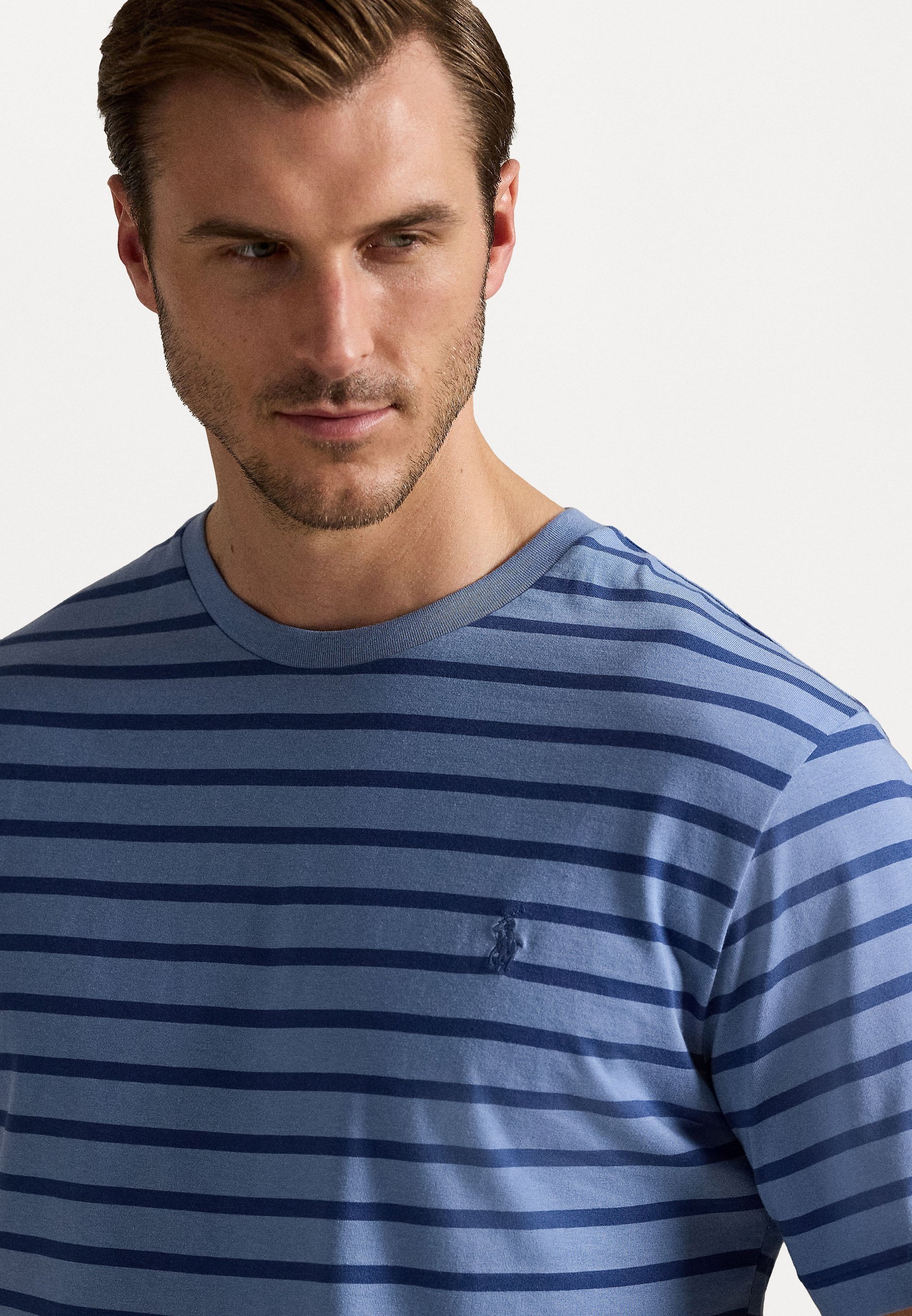 T-shirt girocollo a righe Polo Ralph Lauren Big & Tall - T-shirt stampata - blu canale/blu royal