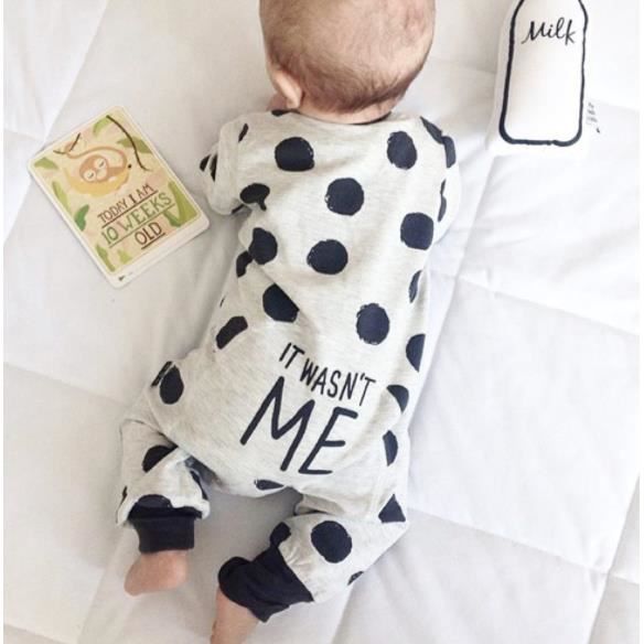 FUNMOON Baby Boy Bodysuit Official Collection - Grey