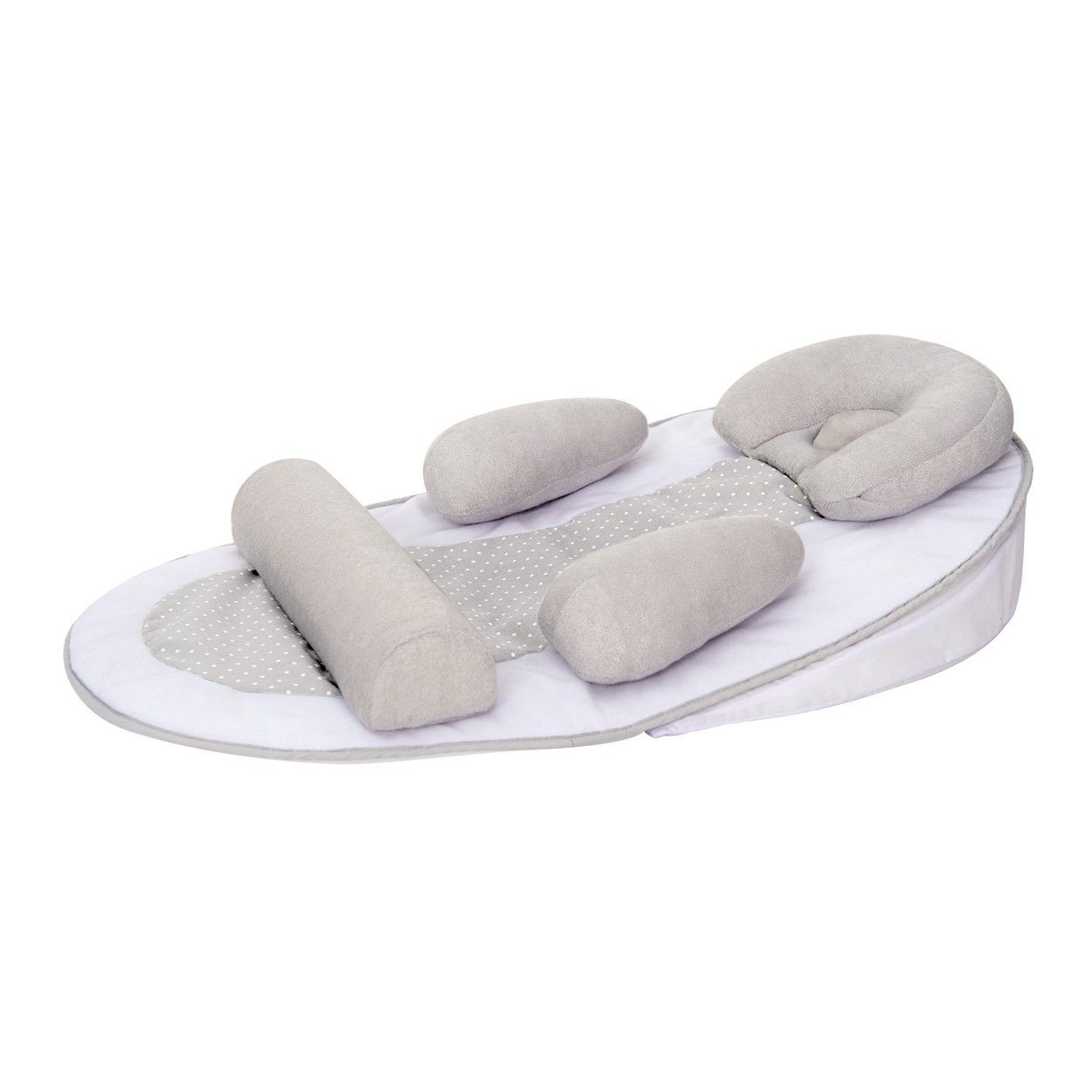 Capazo para bebé TINEO - Cuña para bebé - Plano inclinado de 10° - Ajustable - Desmontable - 0-3 meses - Soporte para la cabeza del bebé - 58x40cm