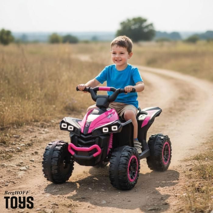 Quad eléctrico VROOOMY 12V XC-Sport - Rosa - Para edades de 2 a 5 años - Control remoto parental - Neumáticos de EVA - Arranque suave