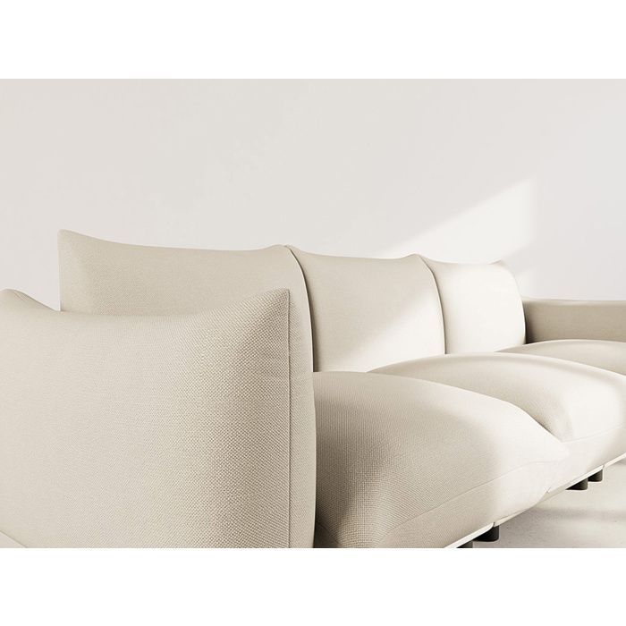 Jeanne - Sofá modular de 3 plazas en terciopelo texturizado - Beige