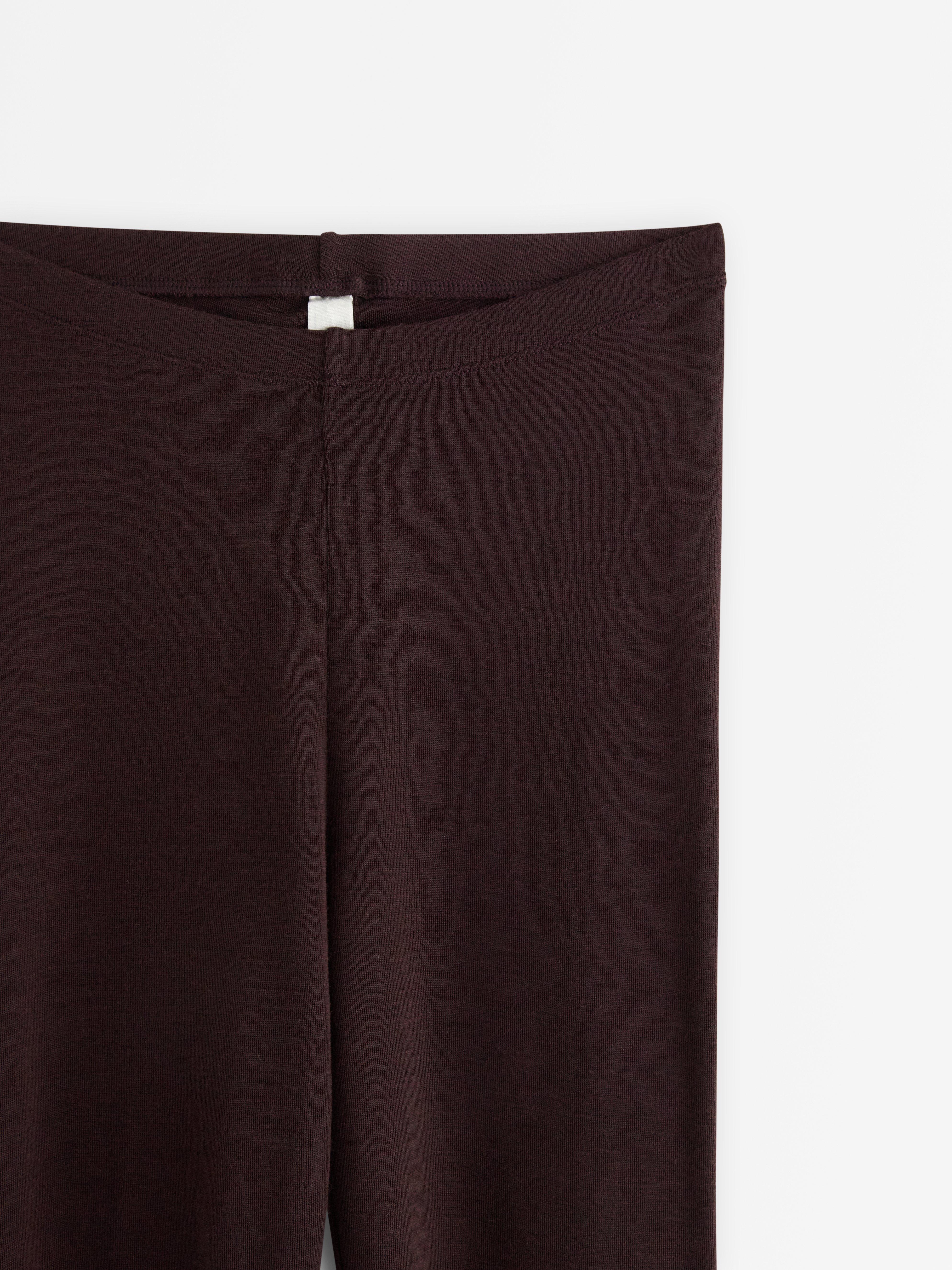 Leggings en laine mérinos rouge foncé poussiéreux