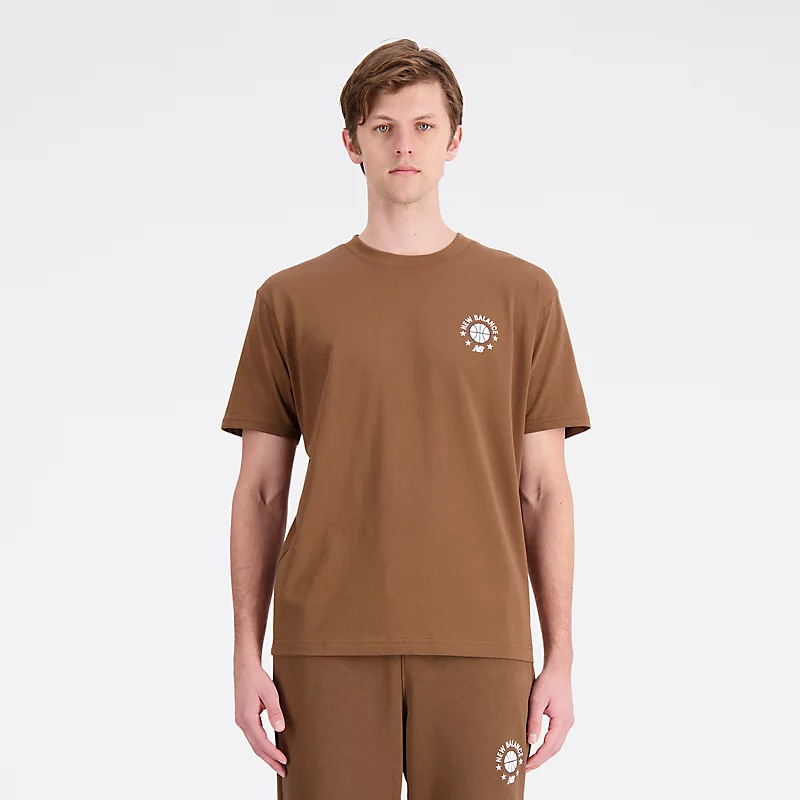 Hoops Essentials heren T-shirt - Donkere aarde