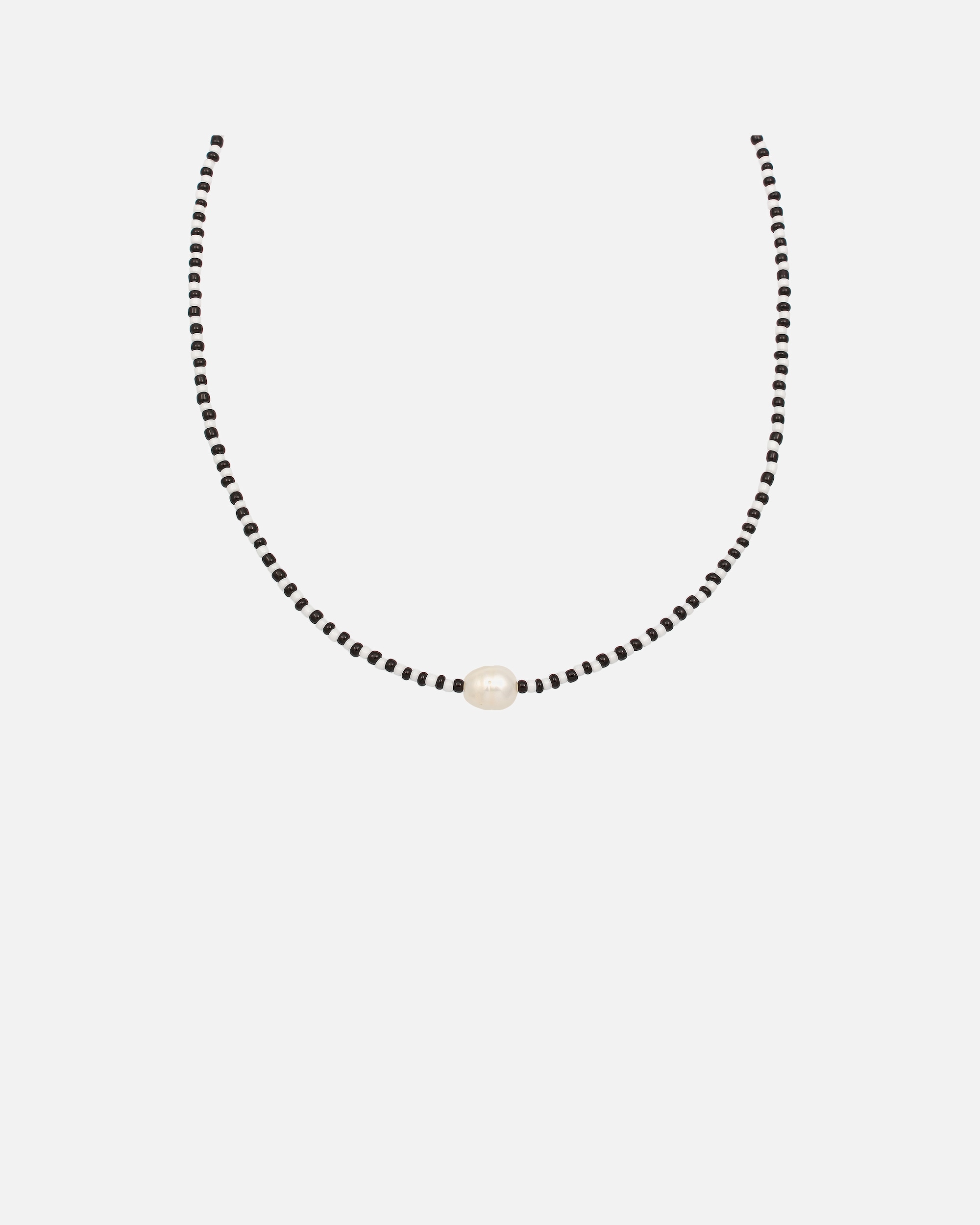 Elli Base Boules de Verre Noir Blanc Perles de Culture d'Eau Douce Femme (925/1000) Argent