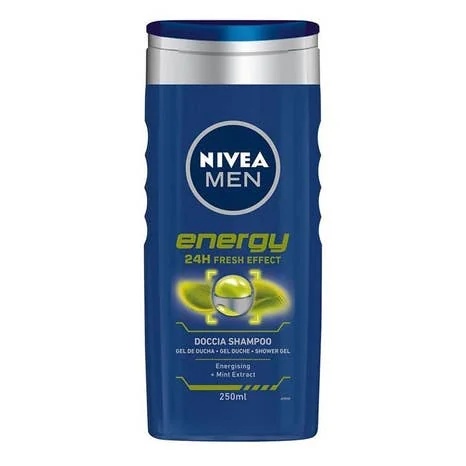 NIVEA Energy doucheshampoo voor mannen, verfrissend en revitaliserend.