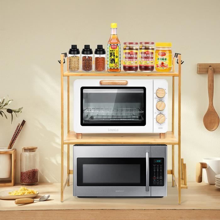 Estantería de cocina de bambú HOMEWELL - 52*35*67 cm - Color madera