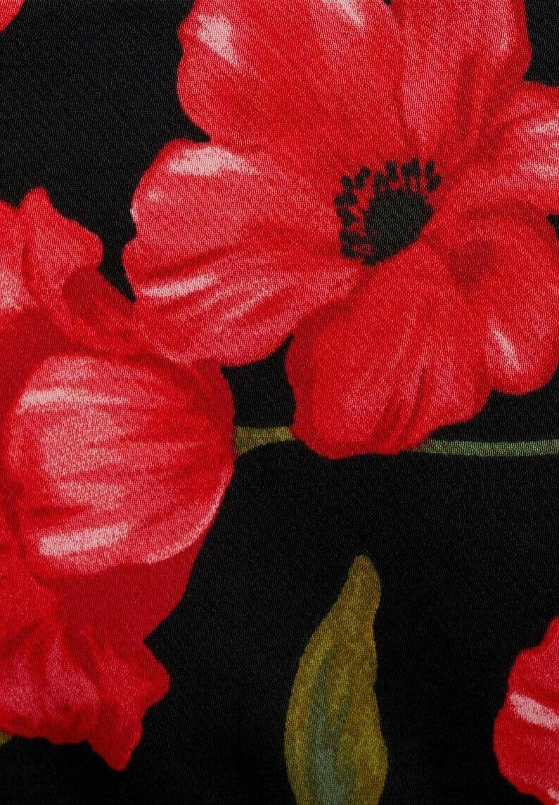 Mango rok met bloemenprint en uitlopende pijpen - A-lijn rok - zwart