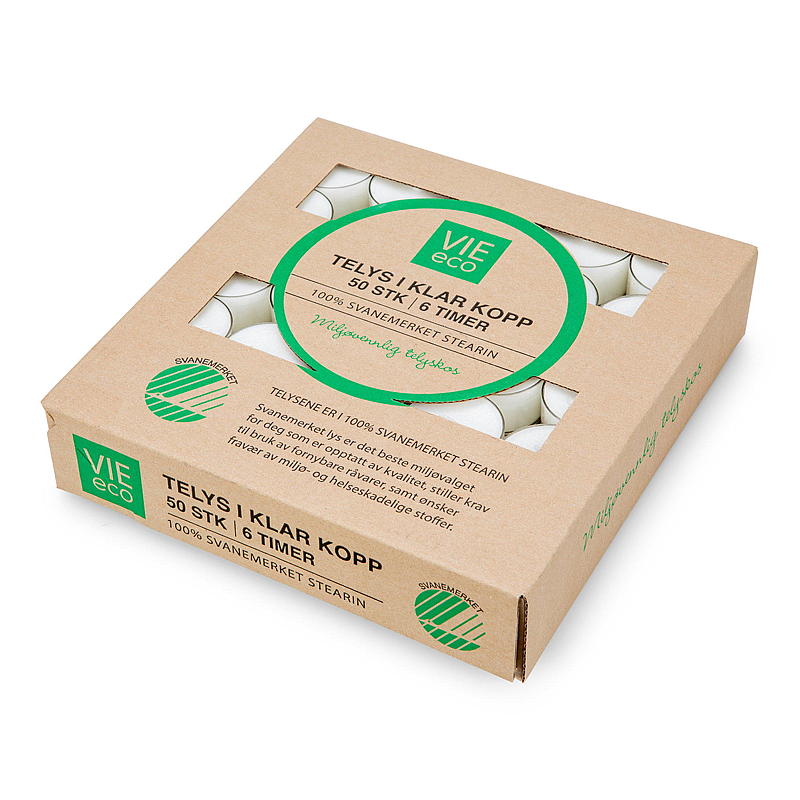 Vie Eco värmeljus 50-pack 6 timmars ECO-ljus