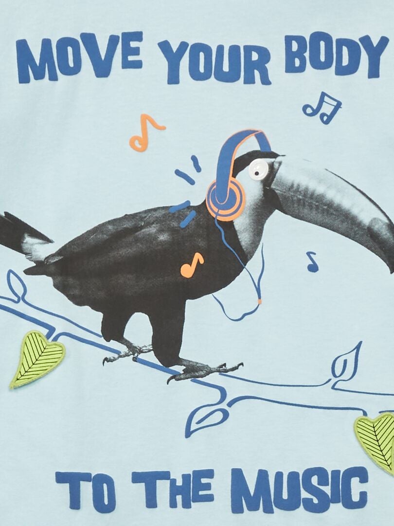 Camiseta divertida em malha - AZUL