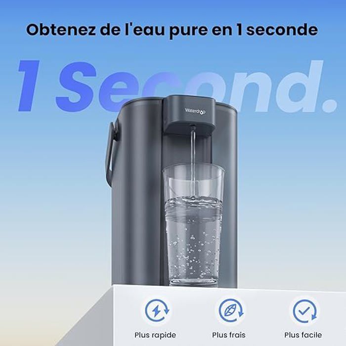Waterdrop Carafe Filtrante Èlectrique Instantanée 3,5 L, Système d'Eau Potable Extérieur, Bleu (avec Filtre de 1 757L)
