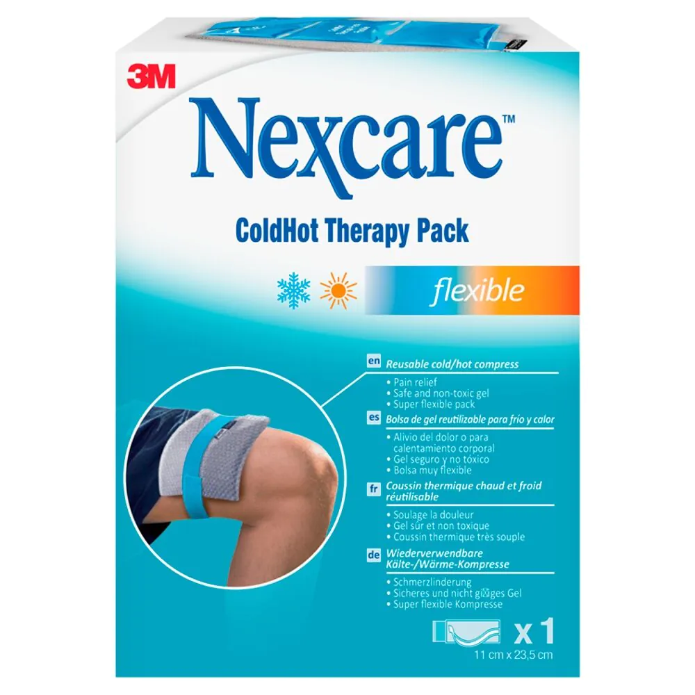 Nexcare ColdHot Therapy Pack Flexible, Zimno-ciepły okład żelowy wielokrotnego użytku, 11x23,5cm