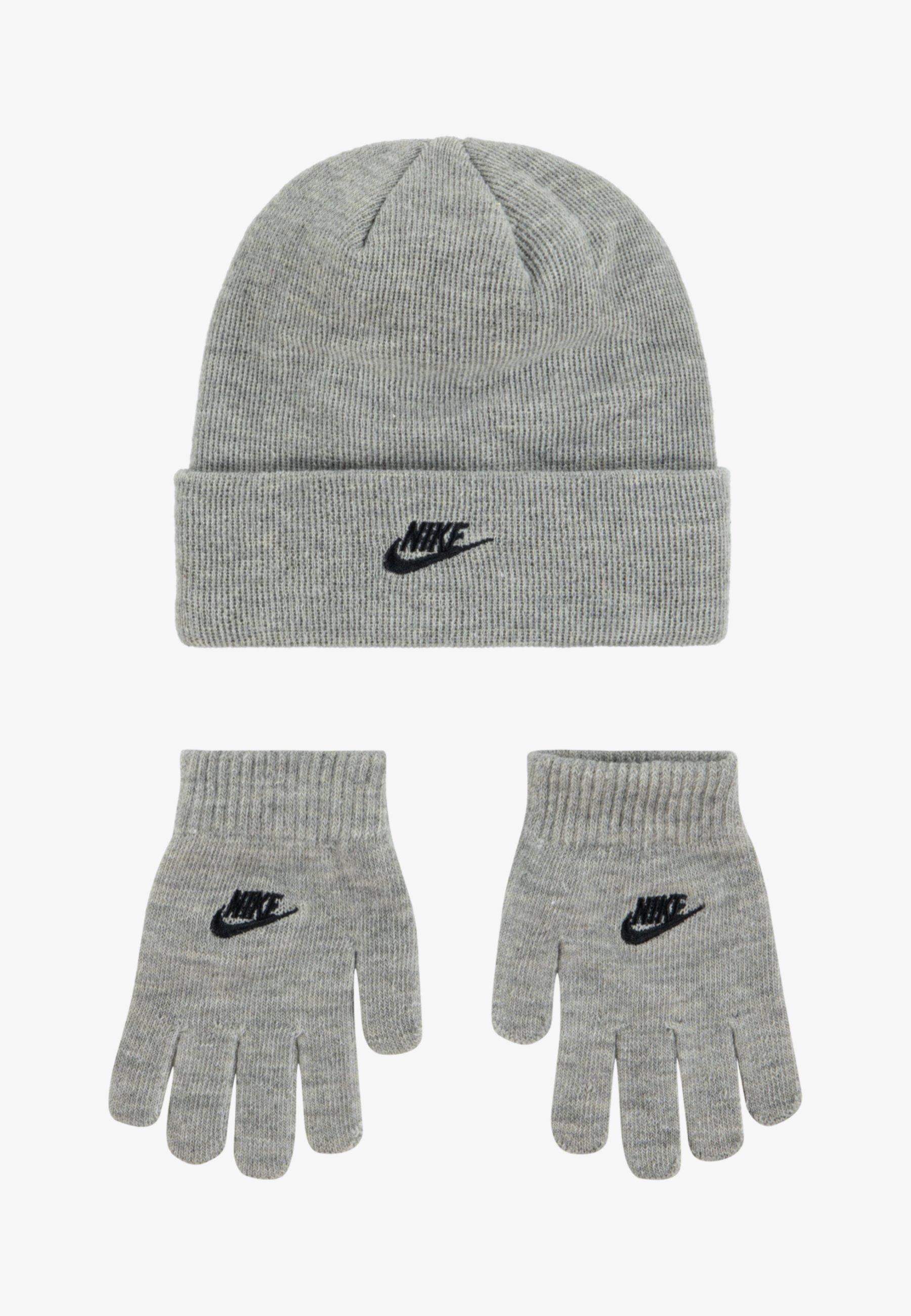 Set Nike Sportswear CLUB BEANIE GLOVE UNISEX - Guanti - grigio scuro mélange