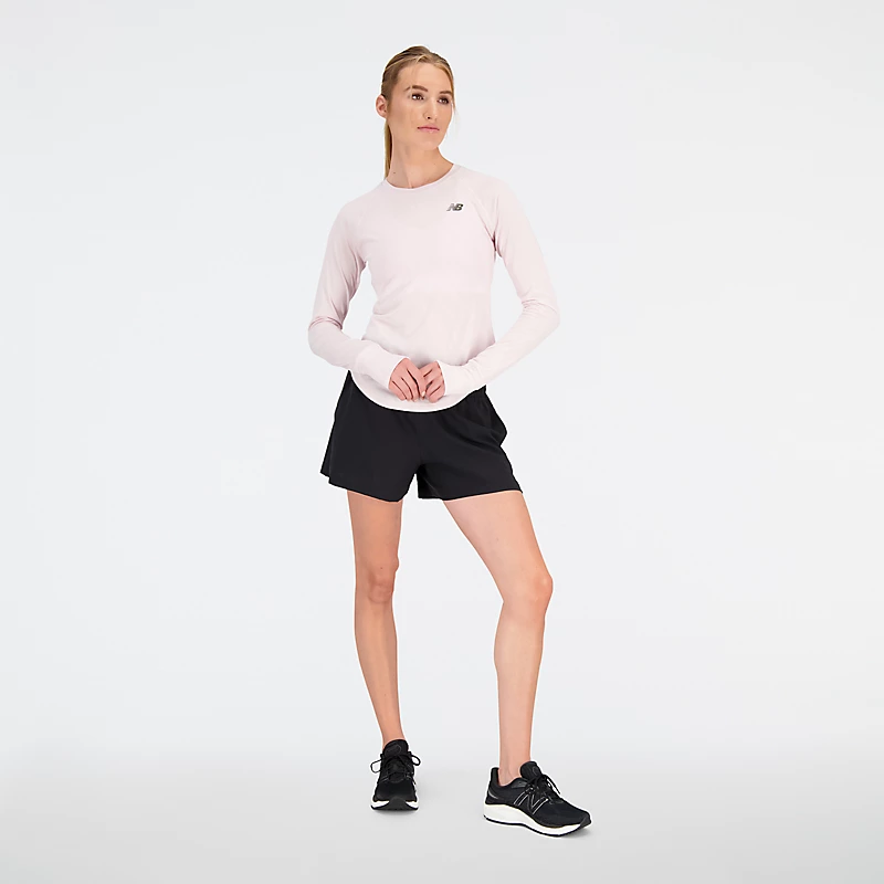 Damska koszulka Q Speed Jacquard med długim rękawem - STONE ROSA