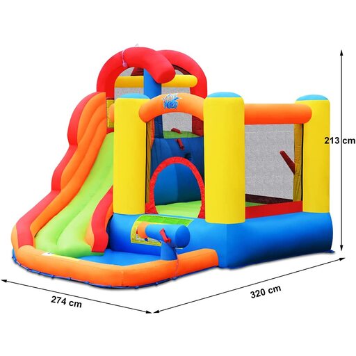 Château gonflable avec toboggan et souffleur de 400-450 W