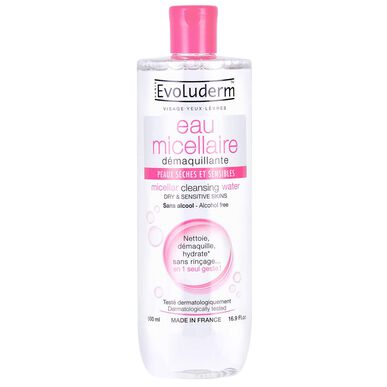 Evoluderm Micellair Reinigingswater voor Droge en Gevoelige Huid 500 ml