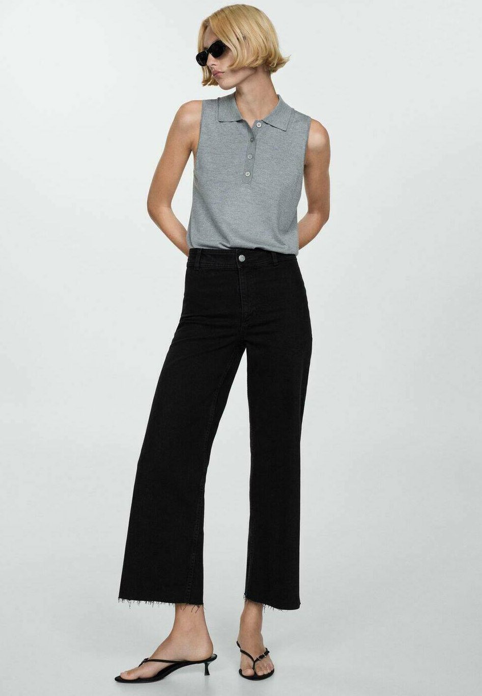 Džíny Mango Flared - černá denim