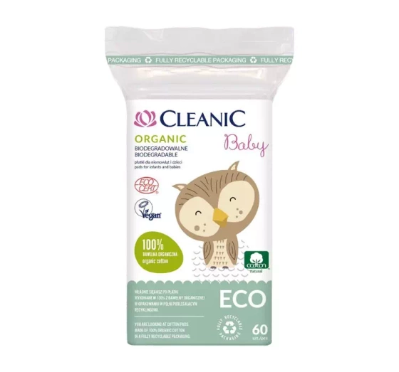 Cleanic Baby Eco Organic płatki dla dzieci i niemowląt 60 sztuk