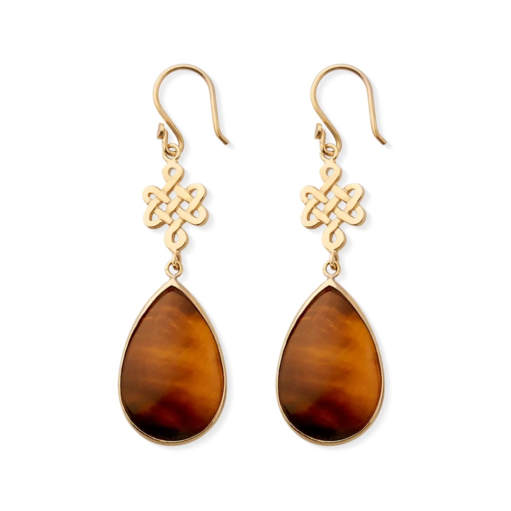 Naušnice House of Rituals Infinity Pear Cut, pozlaćene naušnice s dragim kamenom