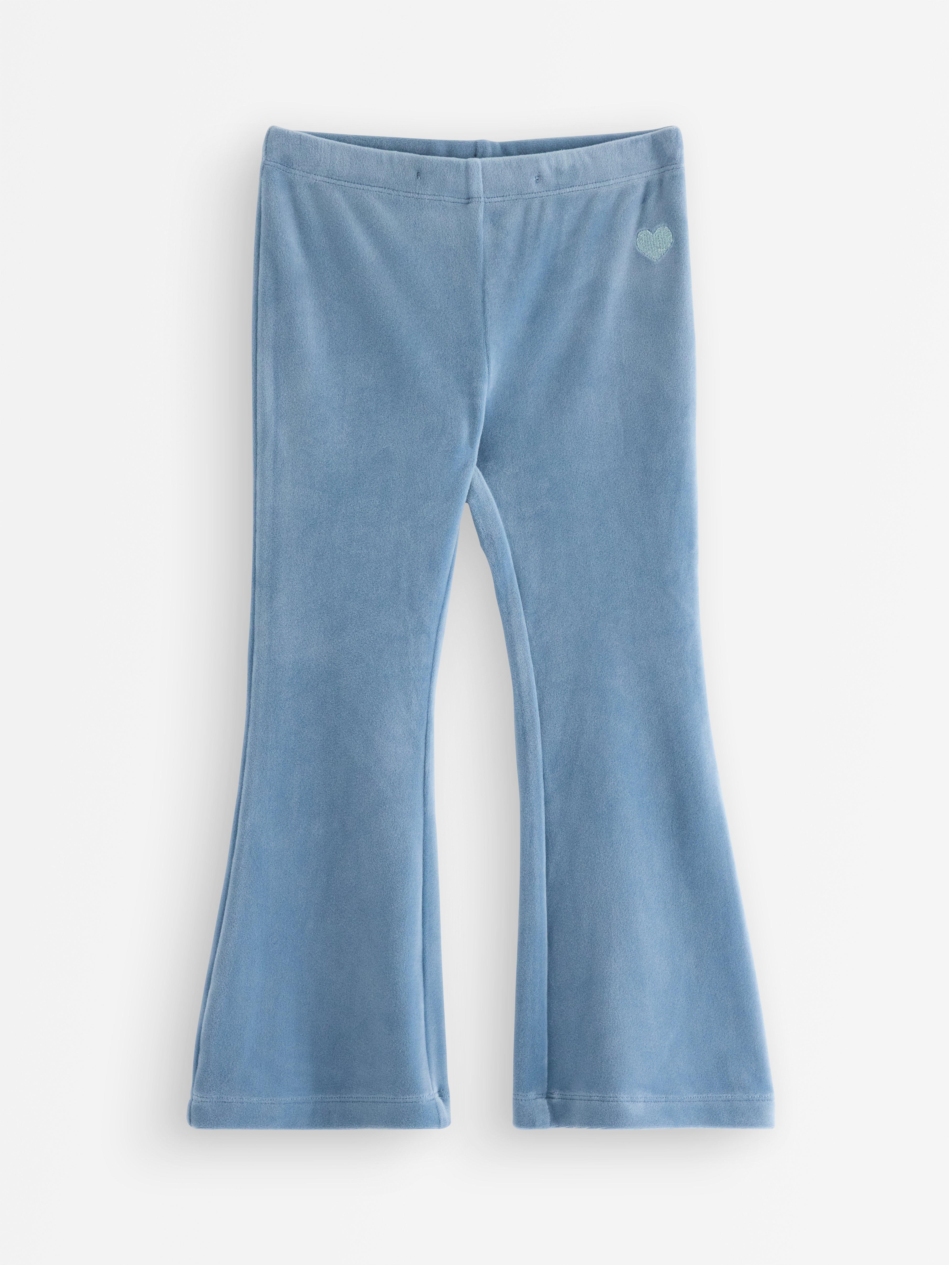 Rozšířené velurové legíny v barvě Lt dusty blue