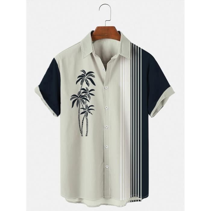 Men's Funky Hawaiian Shirt, Short Sleeves, Plus Size, Beach Shirt, Printed, Breathable, Comfortable - EU Size - Green