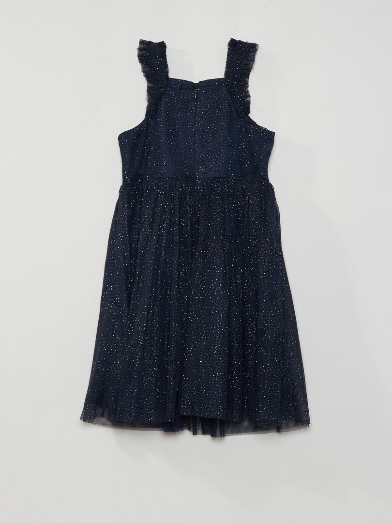 Tule jurk met pailletten - blauw - blauw