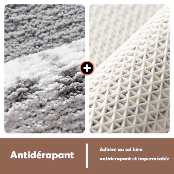 Non-Slip Bath Mat in Thickened Fiber, Modern-Blue-40x60cm