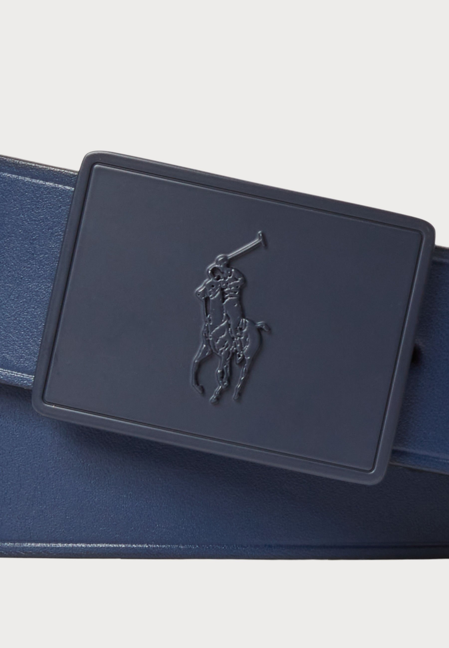 Polo Ralph Lauren PONY PLAQUE LEATHER BELT - Belte - newport navy