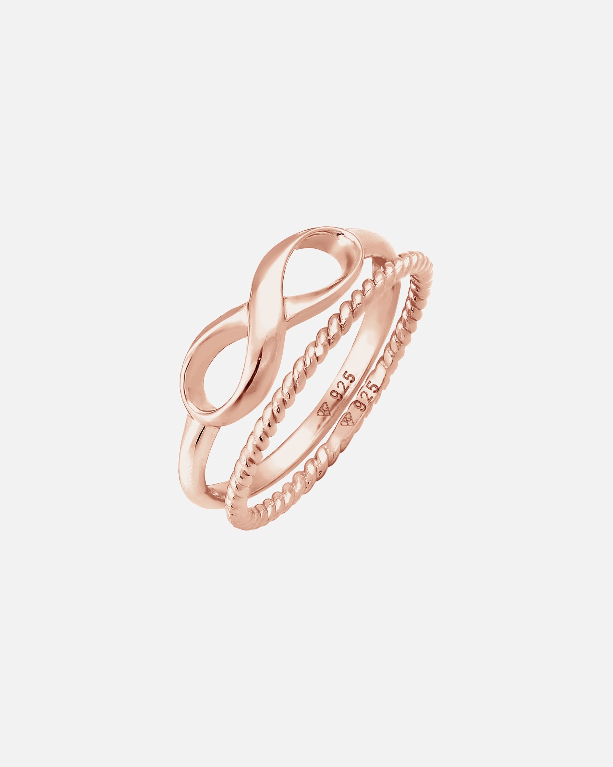 Elli Bague superposée pour femme Duo Infinity Twisted Basic Trend Blogger en argent sterling 925