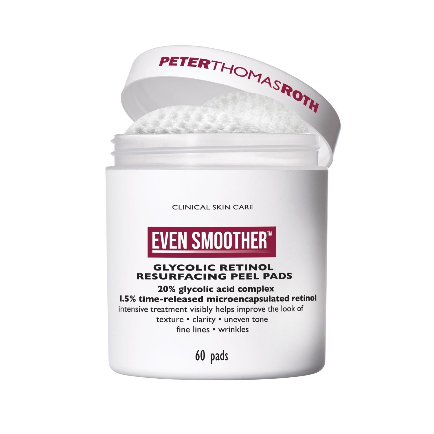 Peter Thomas Roth veido šveitiklis „Even Smooth“ su glikoliniu retinoliu, šveičiamoji pagalvėlė