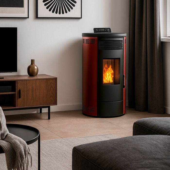 Flavia 9.5 kW Bordeaux Sannover sealed pellet stove + Complete installation kit