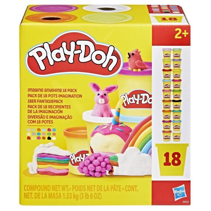 Play-Doh Pack de 18 pots imagination, loisirs créatifs de pâte à modeler pour enfants, dès 2 ans