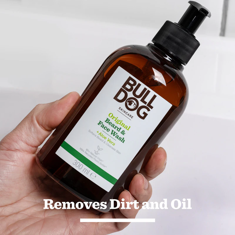 Gel de limpeza facial e para barba Bulldog Original para homens
