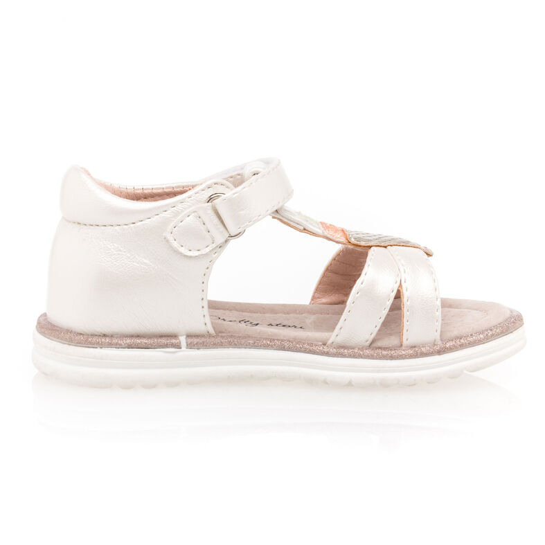 Vita sandaler/skor med öppen tå för babyflicka